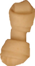 2-3" Mini Rawhide Knotted Bone
